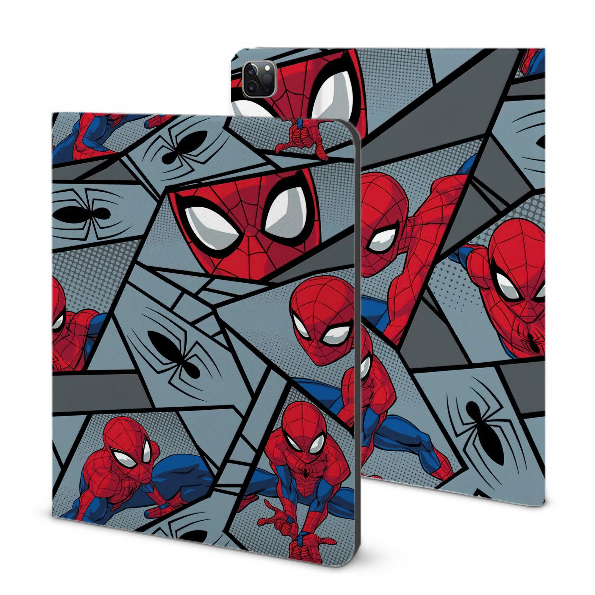 （画像用） Spider Man スパイダーマン IPad ケース ブック型 PUレザー TPU 耐衝撃 軽量 薄型 ペン収納なし 全面保護 IPad 各モデル対応